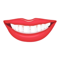 Animated smile with white teeth